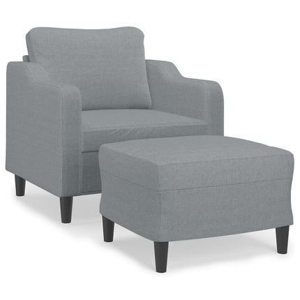 sofastol med fodskammel 60 cm stof lysegrå
