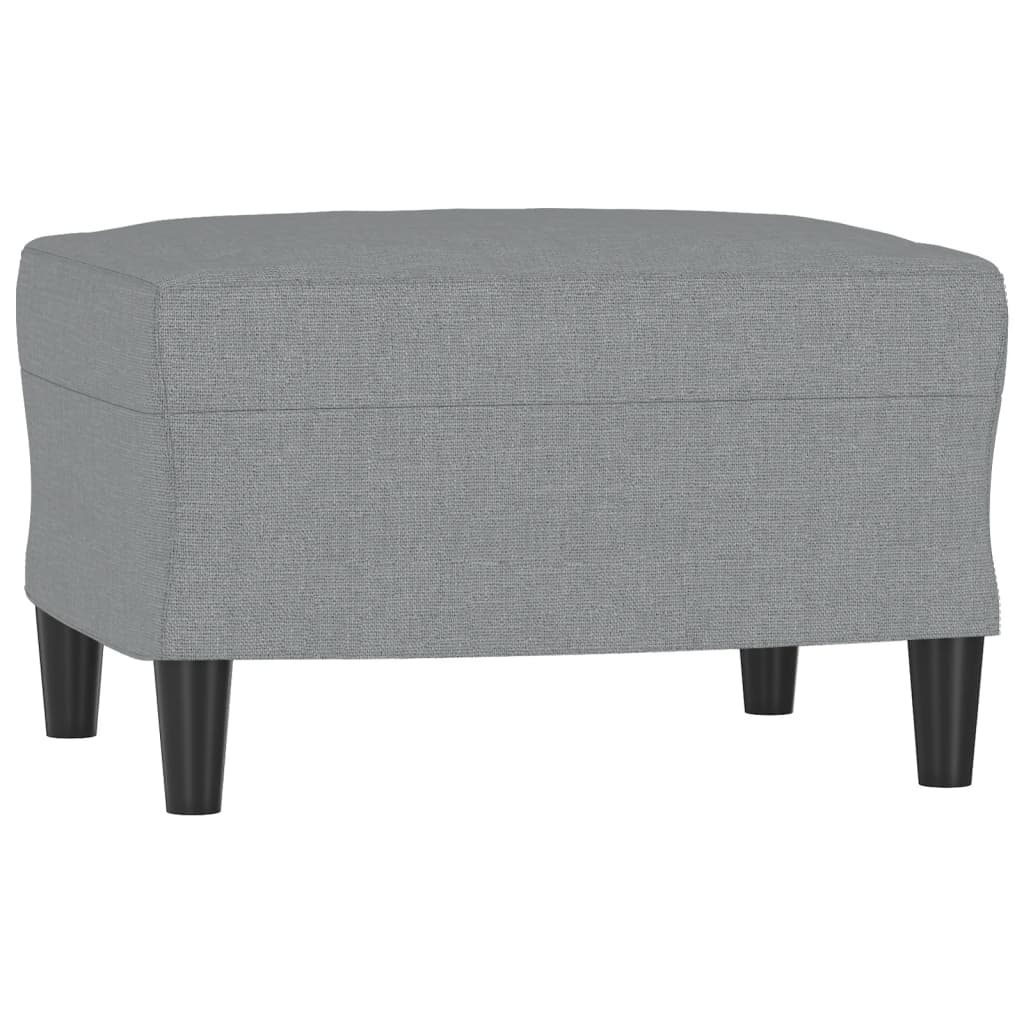 sofastol med fodskammel 60 cm stof lysegrå
