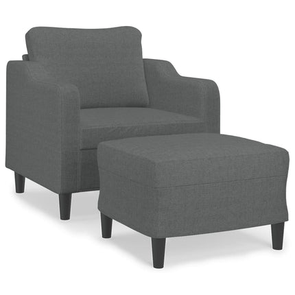 sofastol med fodskammel 60 cm stof Mørkegrå