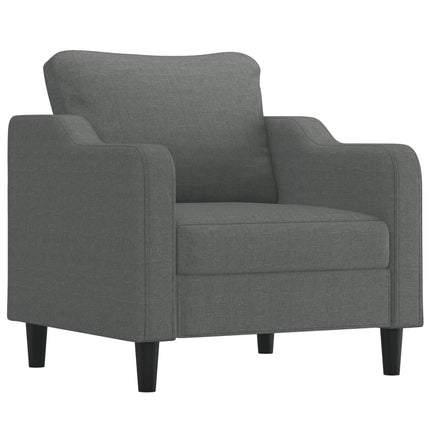 sofastol med fodskammel 60 cm stof Mørkegrå