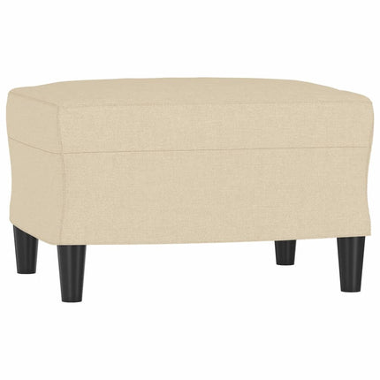 sofastol med fodskammel 60 cm Stof cremefarvet