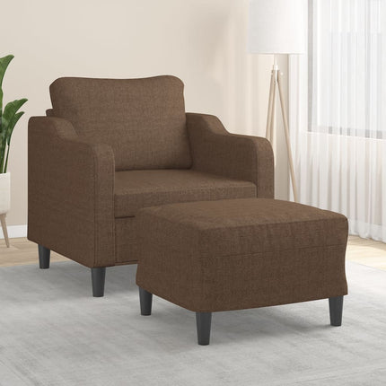 sofastol med fodskammel 60 cm stof Brun