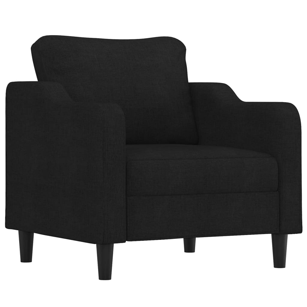sofastol med fodskammel 60 cm stof Sort