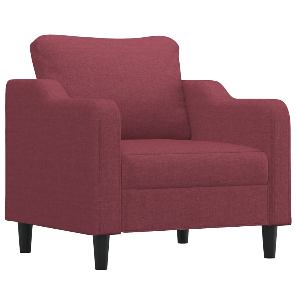 sofastol med fodskammel 60 cm stof vinrød