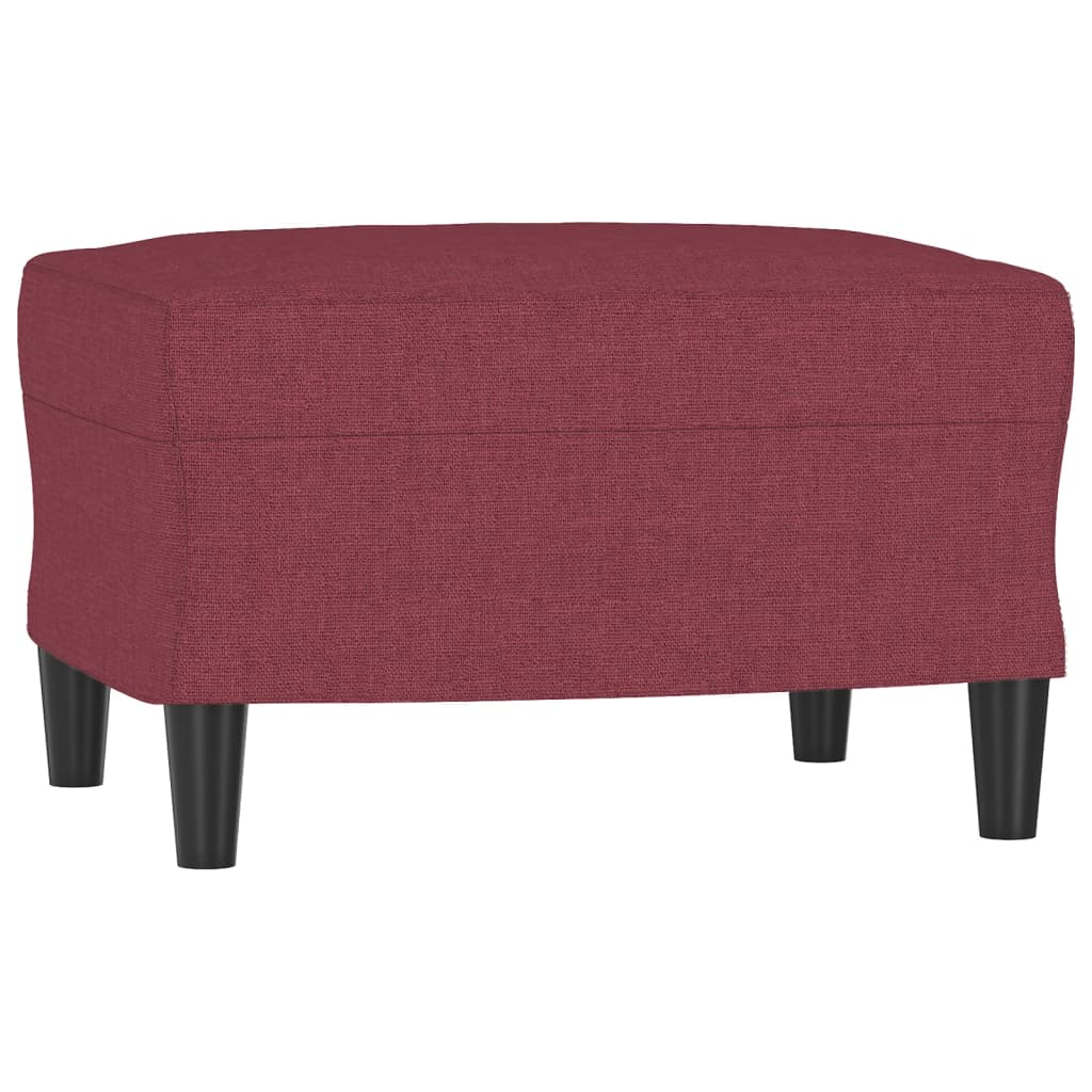 sofastol med fodskammel 60 cm stof vinrød