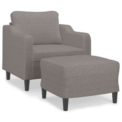 sofastol med fodskammel 60 cm stof Gråbrun