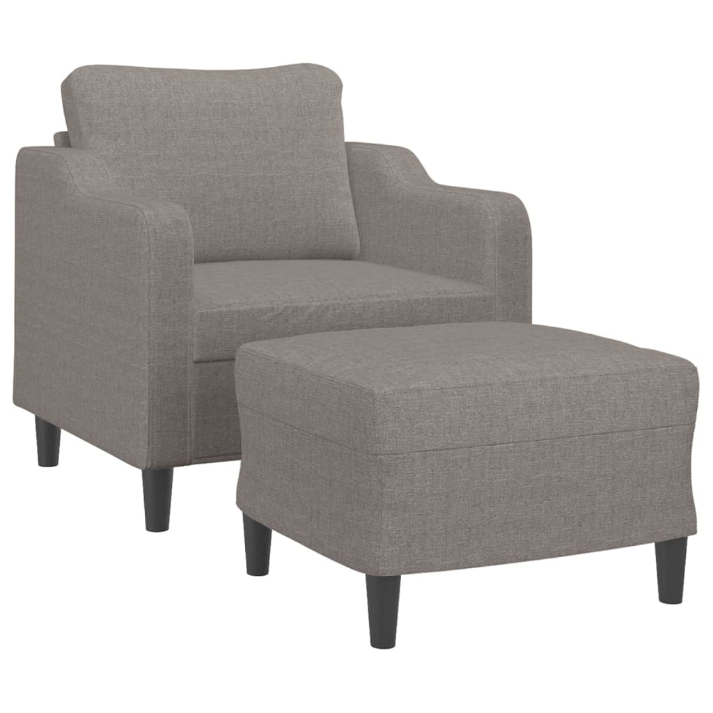 sofastol med fodskammel 60 cm stof Gråbrun