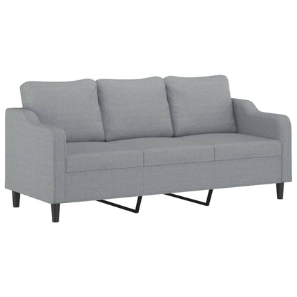 3-personers sofa med fodskammel 180 cm stof Lysegrå