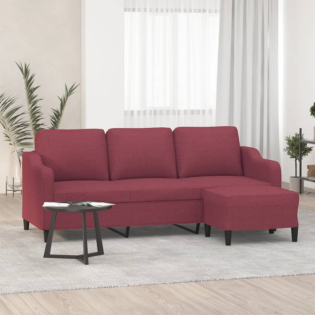 3-personers sofa med fodskammel 180 cm stof Vinrd
