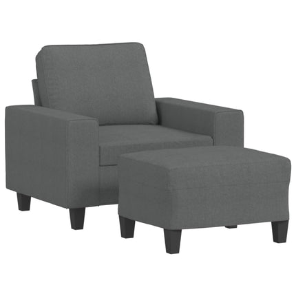 sofastol med fodskammel 60 cm stof Mørkegrå