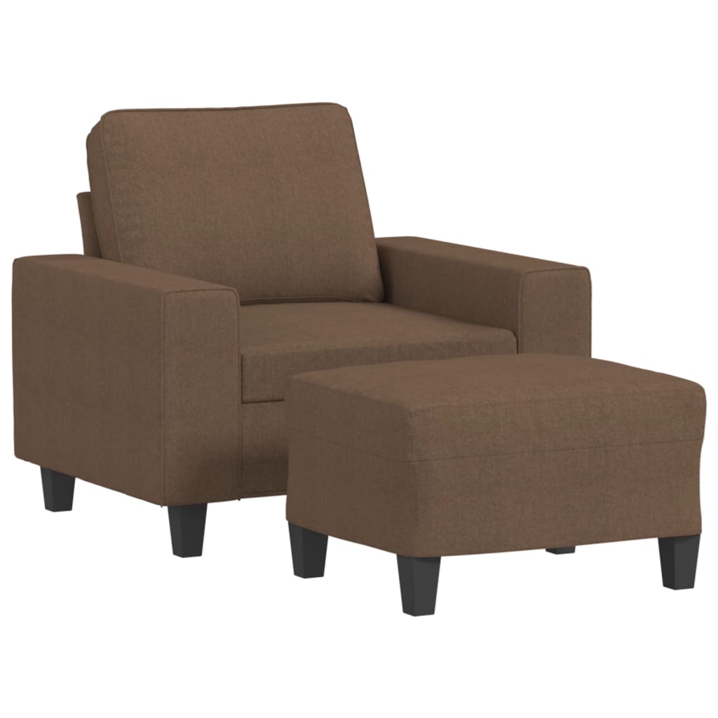 sofastol med fodskammel 60 cm stof Brun
