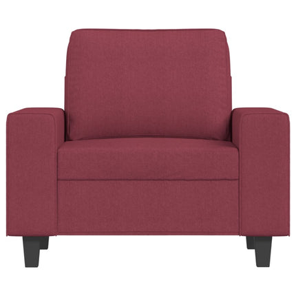sofastol med fodskammel 60 cm stof vinrød