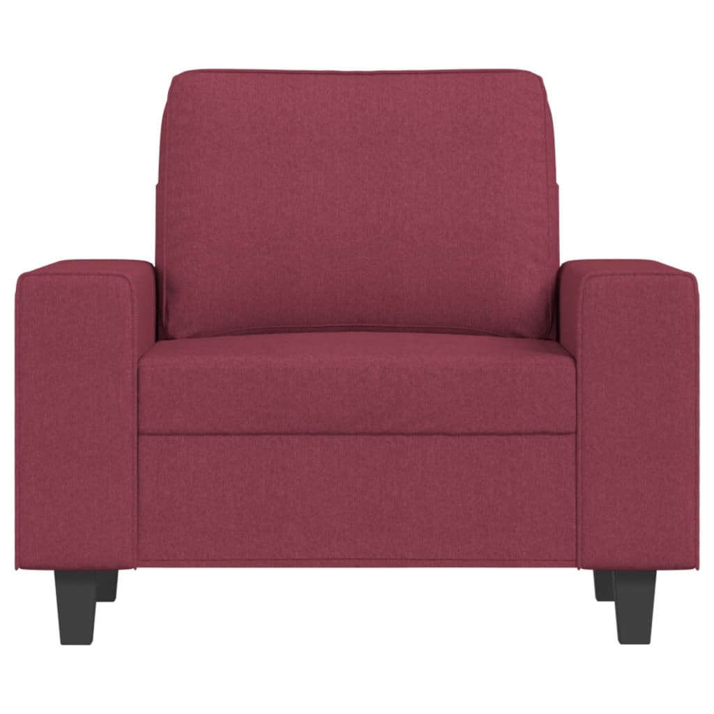 sofastol med fodskammel 60 cm stof vinrød