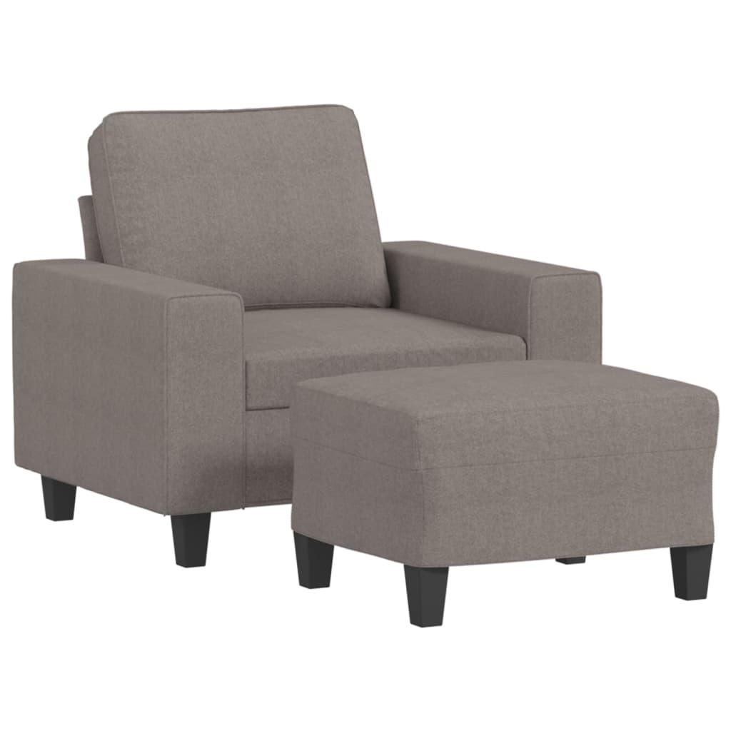 sofastol med fodskammel 60 cm stof Gråbrun