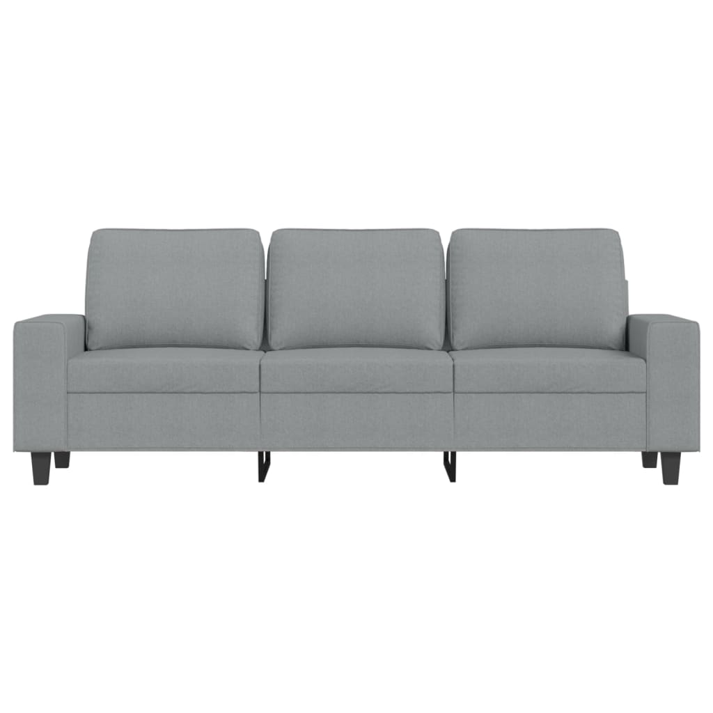 3-personers sofa med fodskammel 180 cm stof Lysegrå