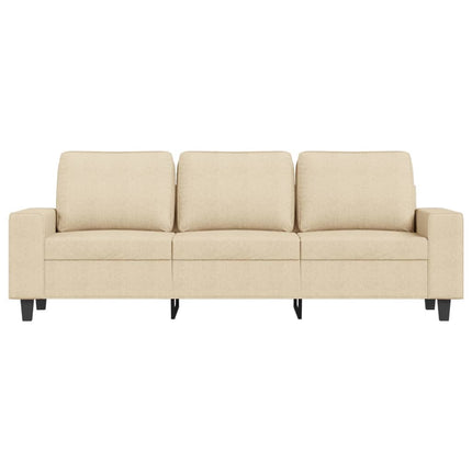3-personers sofa med fodskammel 180 cm stof Cremefarvet