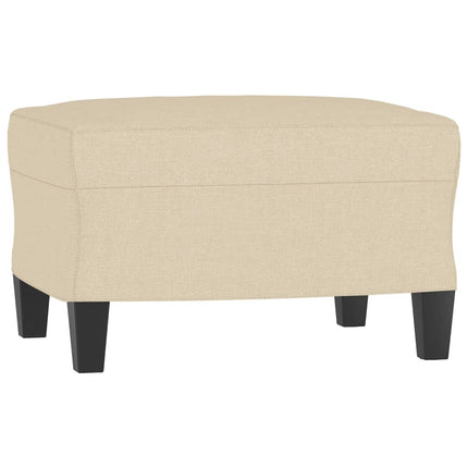 3-personers sofa med fodskammel 180 cm stof Cremefarvet