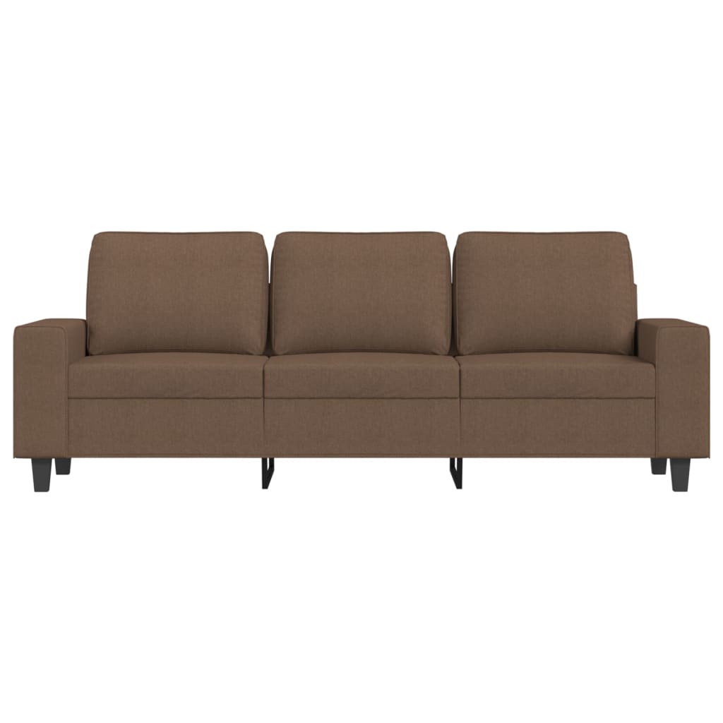 3-personers sofa med fodskammel 180 cm stof Brun