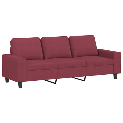 3-personers sofa med fodskammel 180 cm stof Vinrød