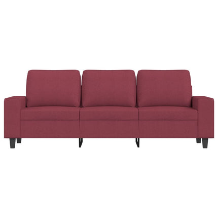 3-personers sofa med fodskammel 180 cm stof Vinrød
