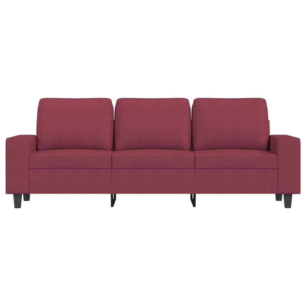 3-personers sofa med fodskammel 180 cm stof Vinrød