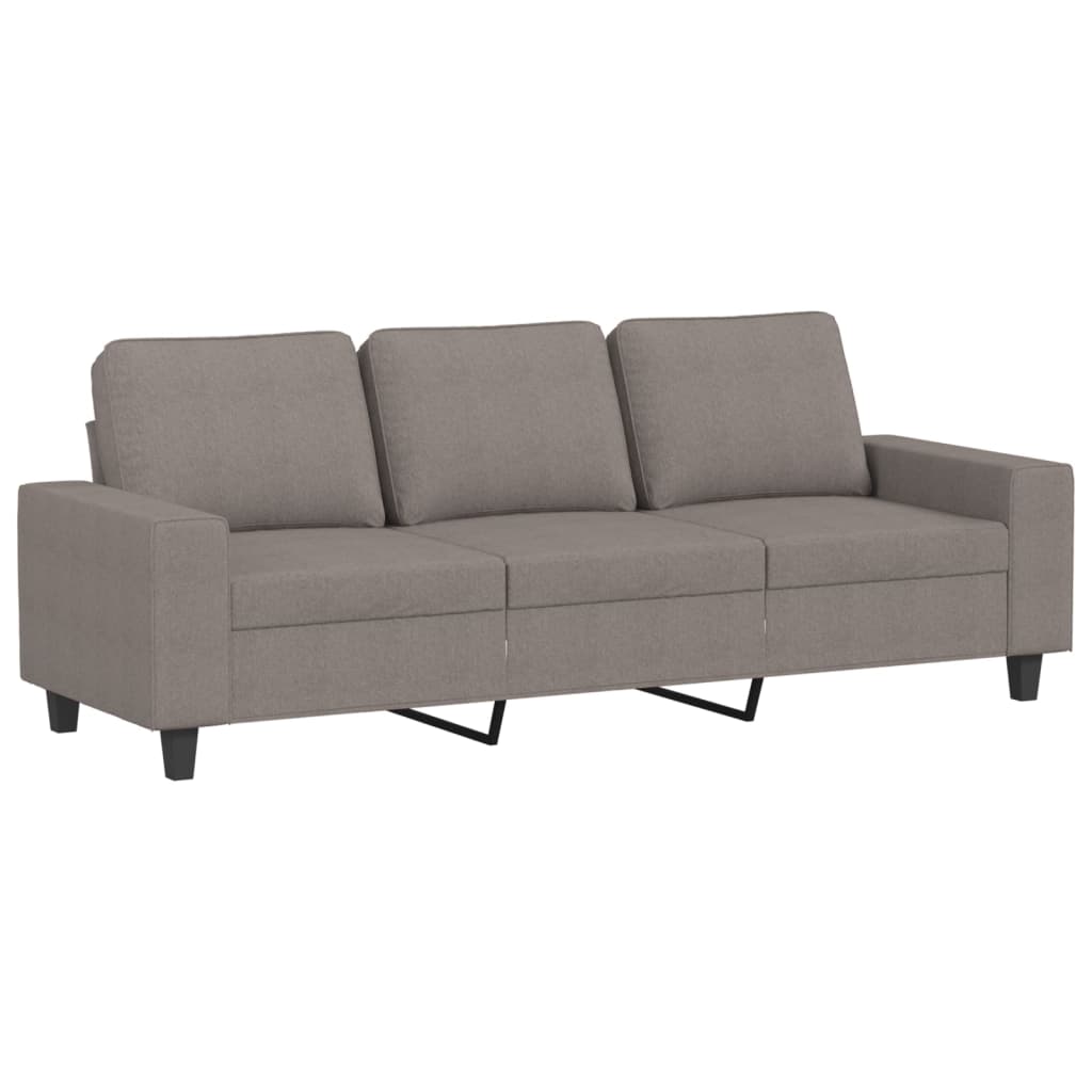 3-personers sofa med fodskammel 180 cm stof Gråbrun