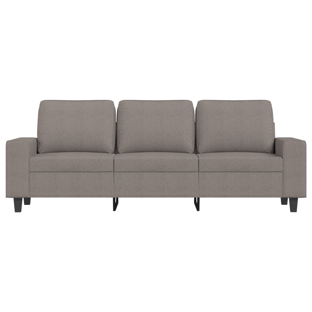 3-personers sofa med fodskammel 180 cm stof Gråbrun