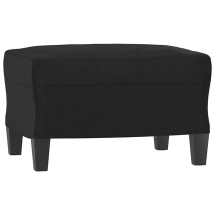 sofastol med fodskammel 60 cm kunstlæder sort
