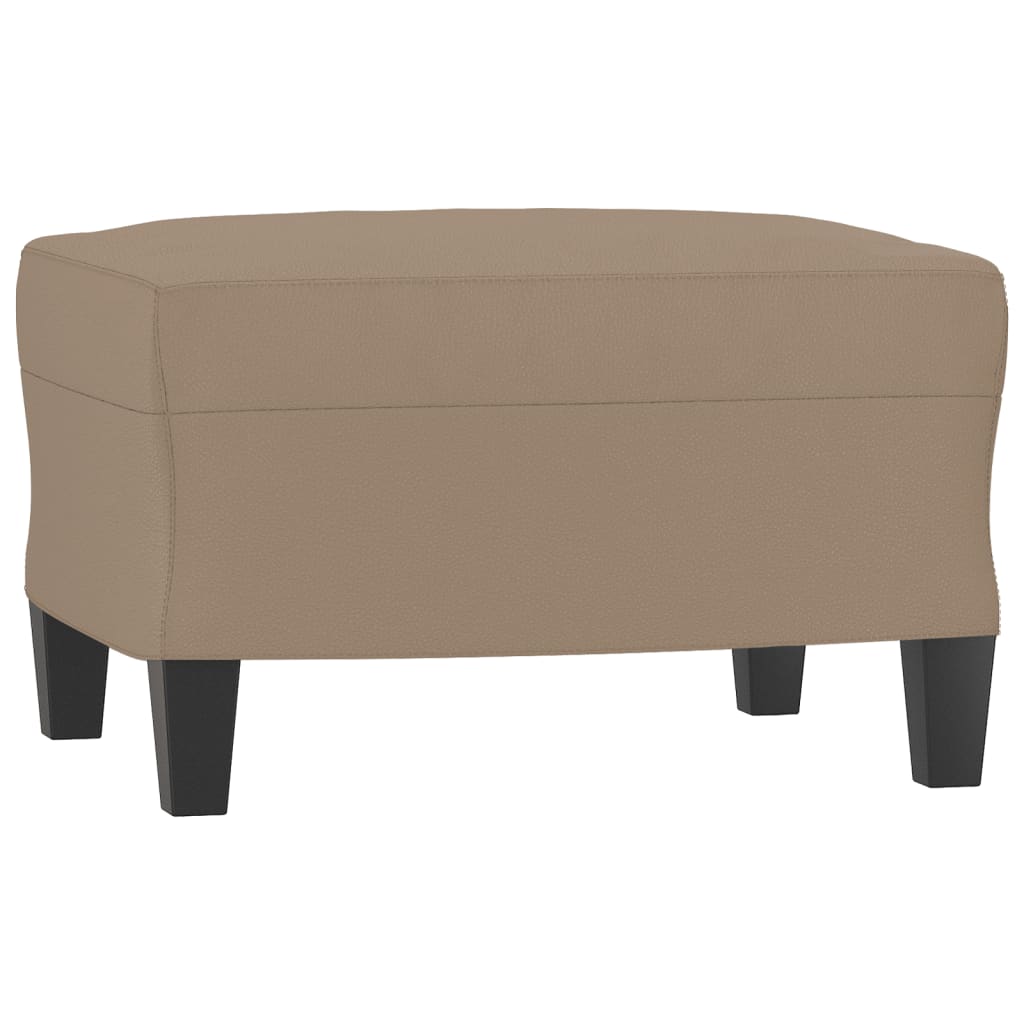 sofastol med fodskammel 60 cm kunstlæder Cappuccino