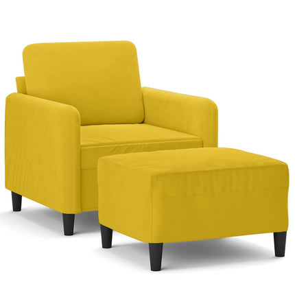 sofastol med fodskammel 60 cm velour gul