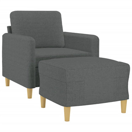 sofastol med fodskammel 60 cm stof Mørkegrå