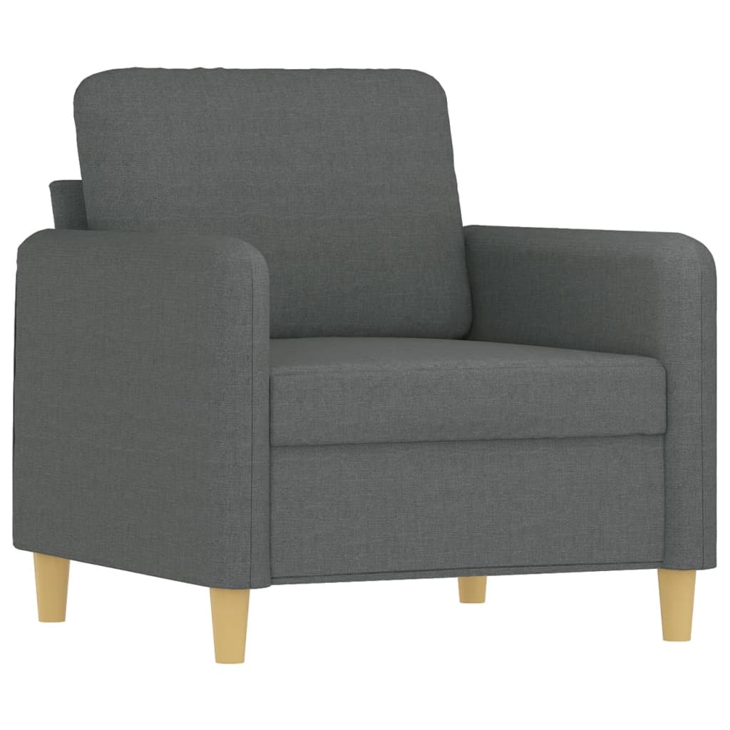 sofastol med fodskammel 60 cm stof Mørkegrå