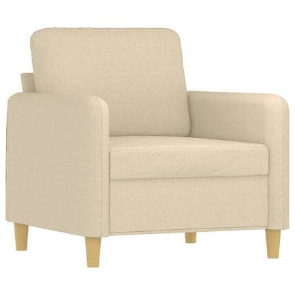 sofastol med fodskammel 60 cm Stof cremefarvet