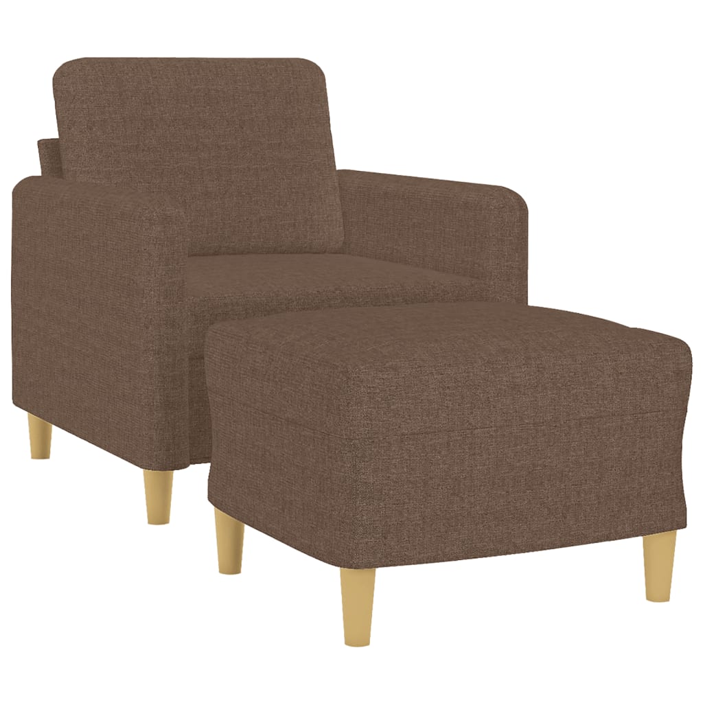 sofastol med fodskammel 60 cm stof Brun