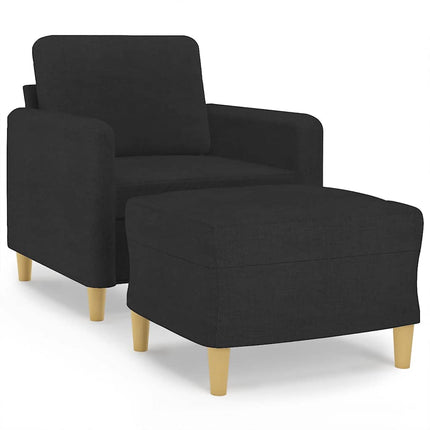sofastol med fodskammel 60 cm stof Sort