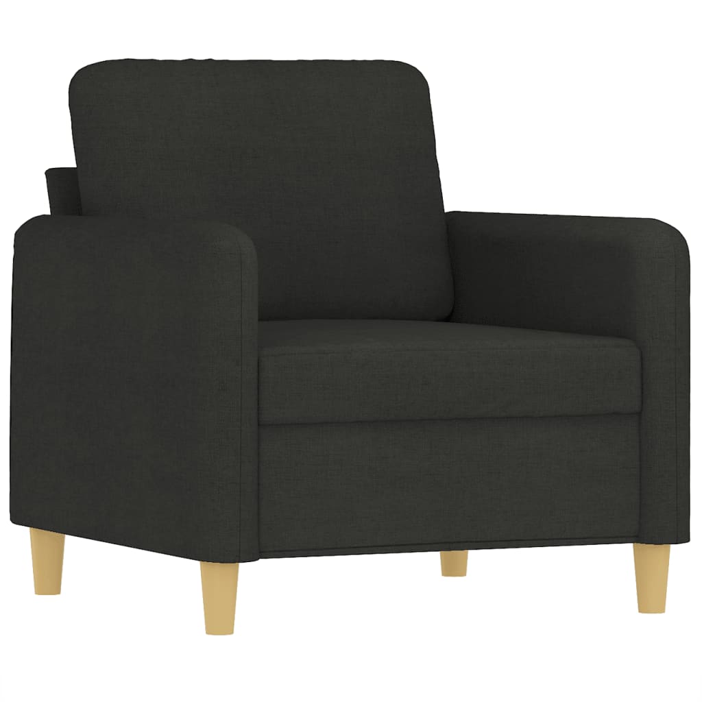 sofastol med fodskammel 60 cm stof Sort