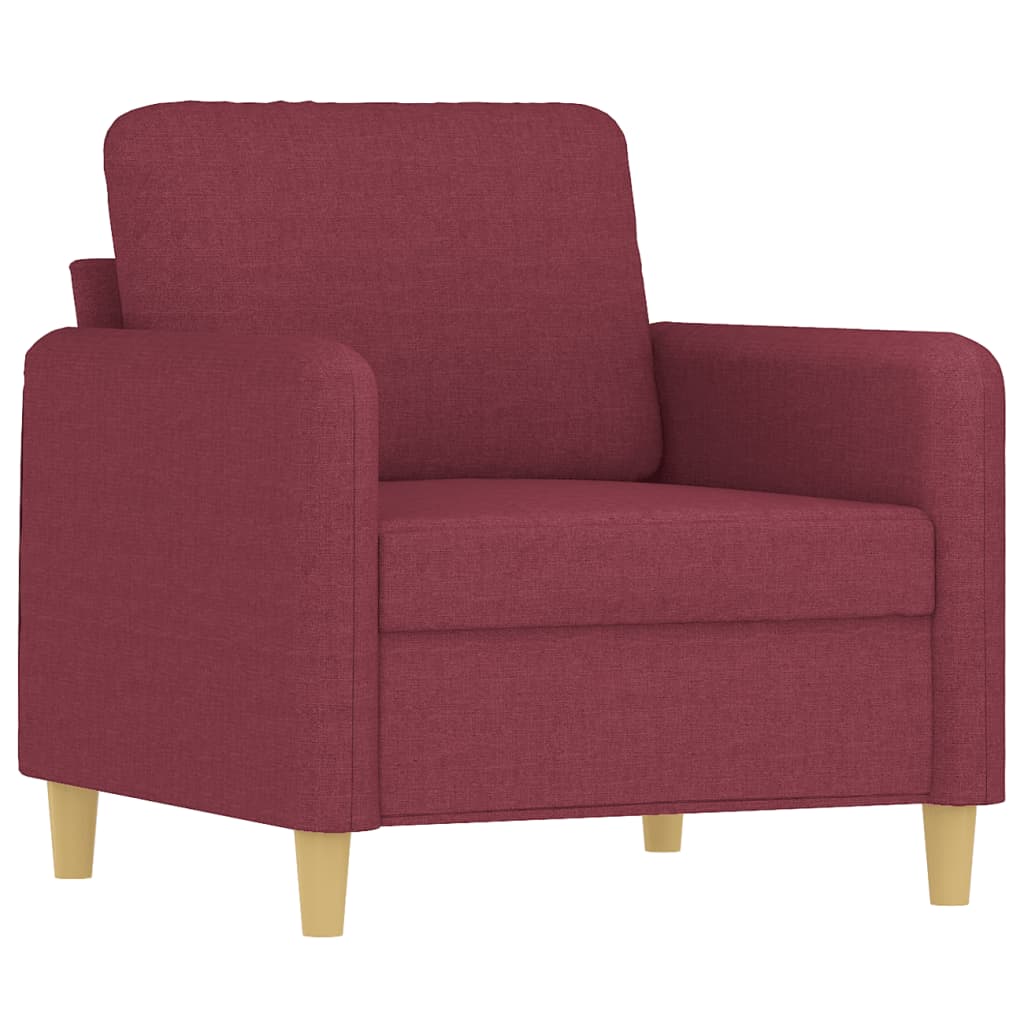 sofastol med fodskammel 60 cm stof vinrød