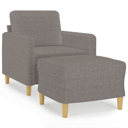 sofastol med fodskammel 60 cm stof Gråbrun