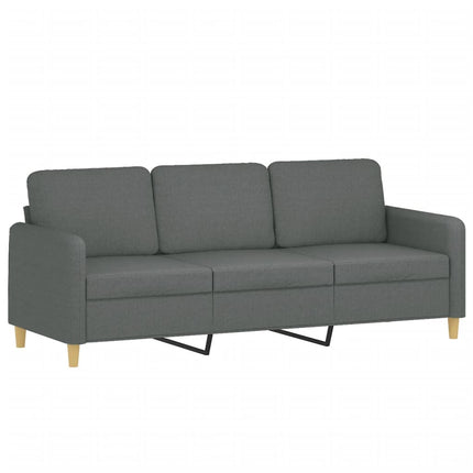 3-personers sofa med fodskammel 180 cm stof Mørkegrå