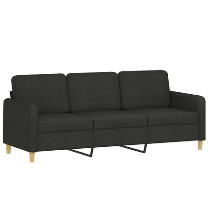 3-personers sofa med fodskammel 180 cm sort