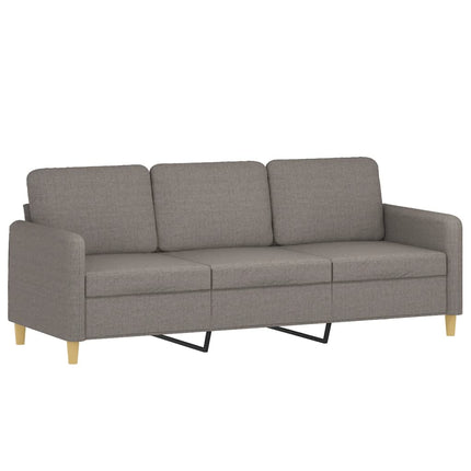 3-personers sofa med fodskammel 180 cm stof Gråbrun