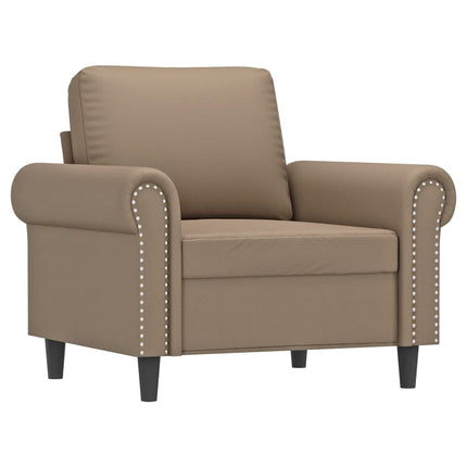 sofastol med fodskammel 60 cm kunstlæder Cappuccino