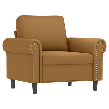 sofastol med fodskammel 60 cm velour brun