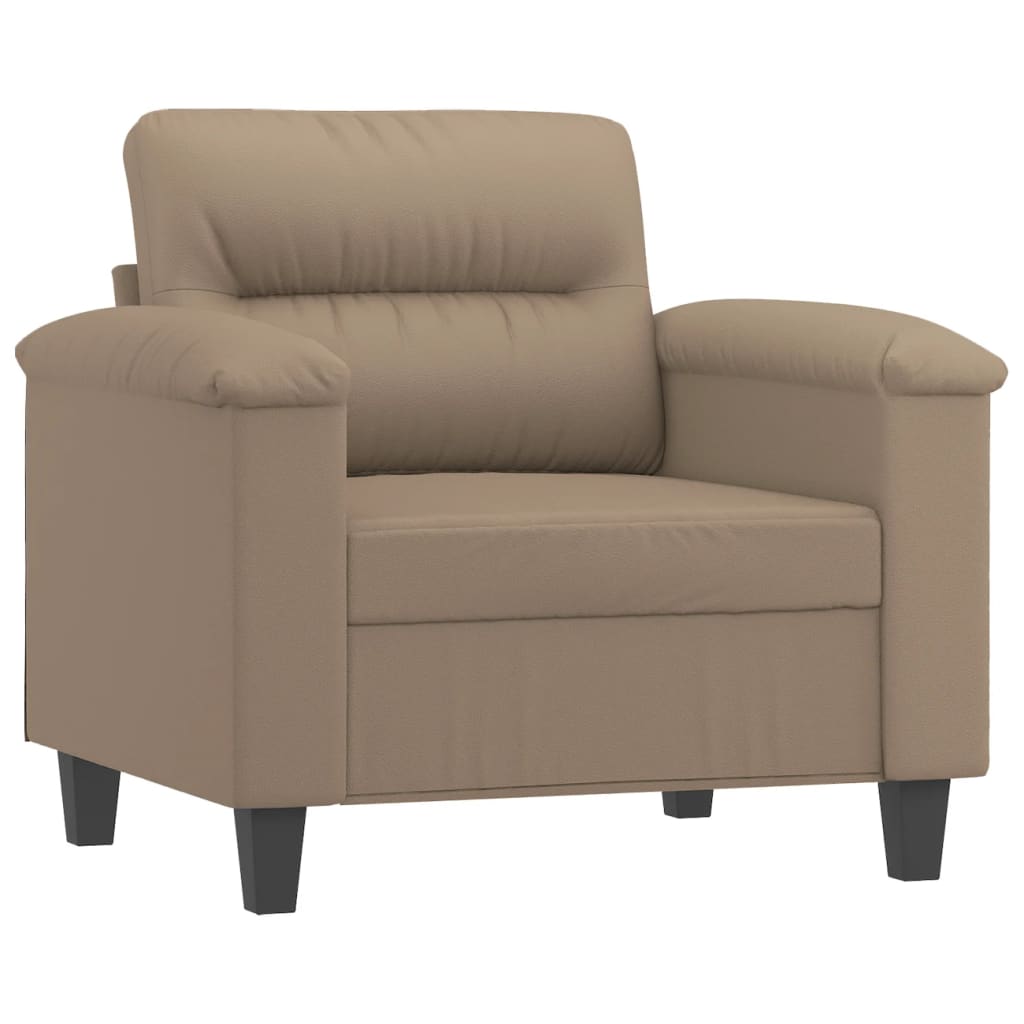 sofastol med fodskammel 60 cm kunstlæder Cappuccino