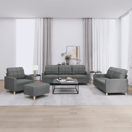 sofasæt 4 dele med hynder stof mørkegrå