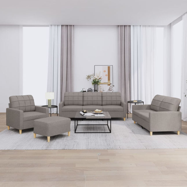 sofasæt 4 dele med hynder stof gråbrun