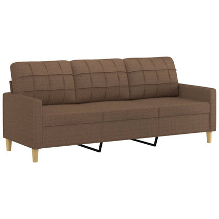 sofasæt 3 dele med puder stof brun