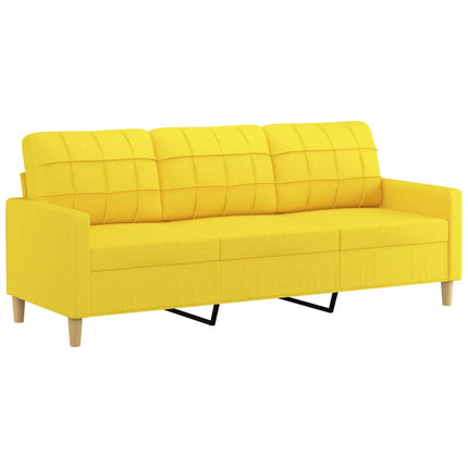 sofasæt 3 dele med puder stof lysegul