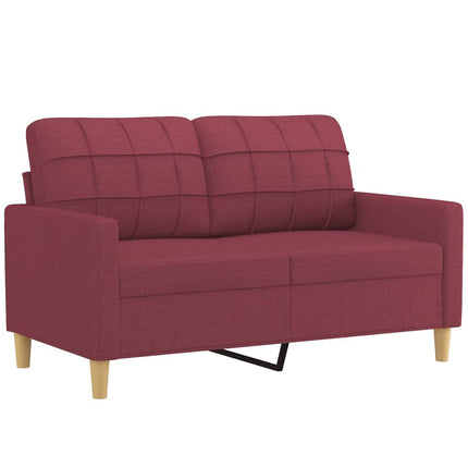 sofasæt 3 dele med puder stof vinrød