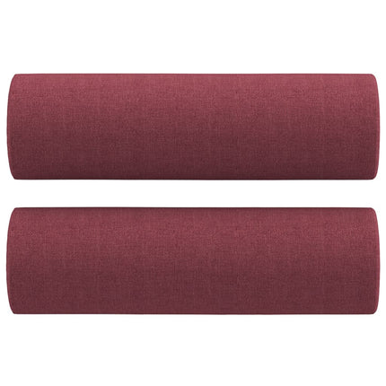 sofasæt 3 dele med puder stof vinrød
